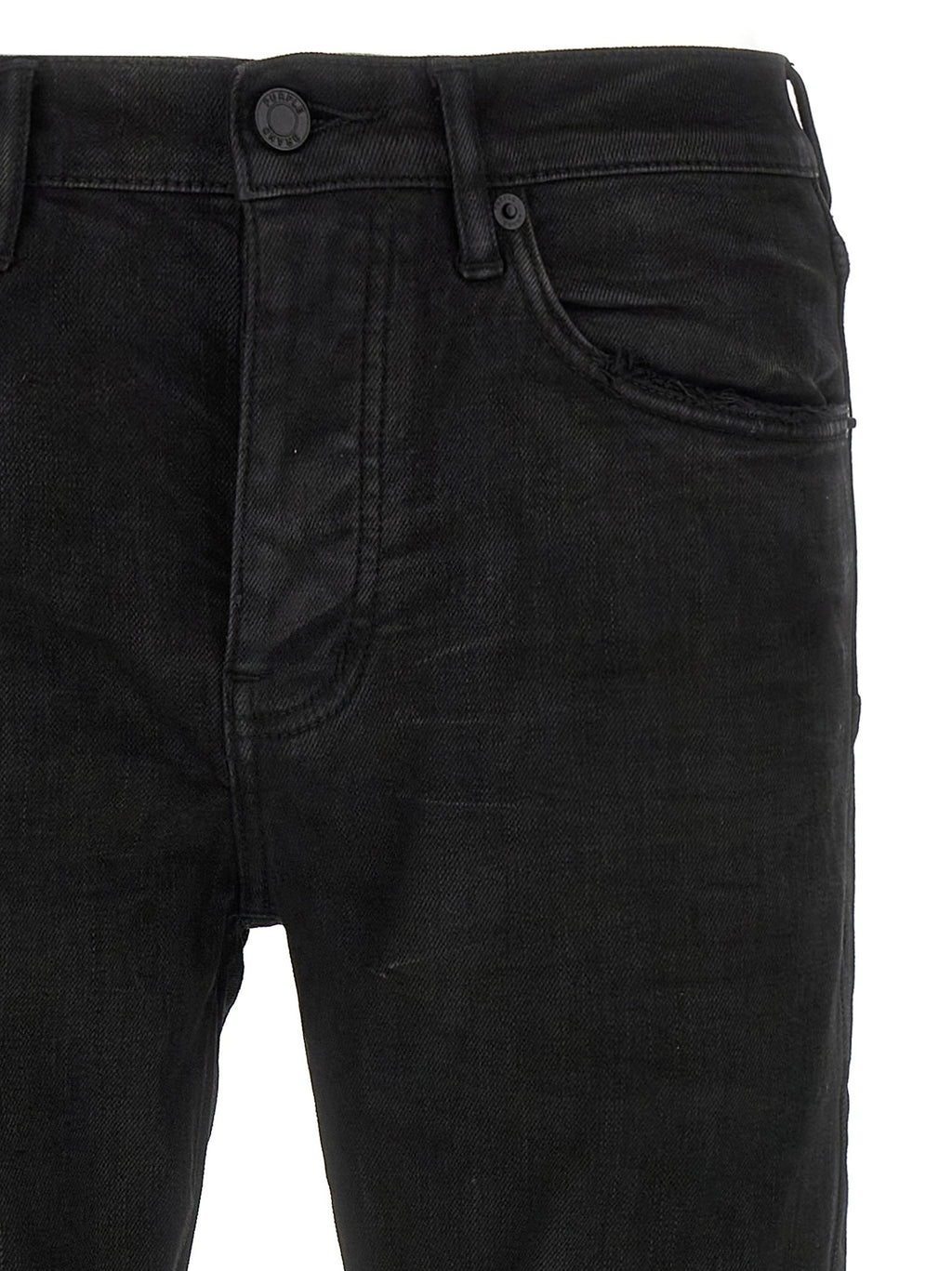 PURPLE Black Cotton Tapered Jeans
