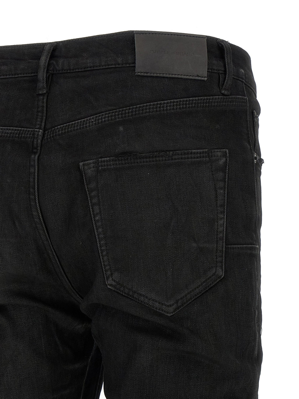 PURPLE Black Cotton Tapered Jeans