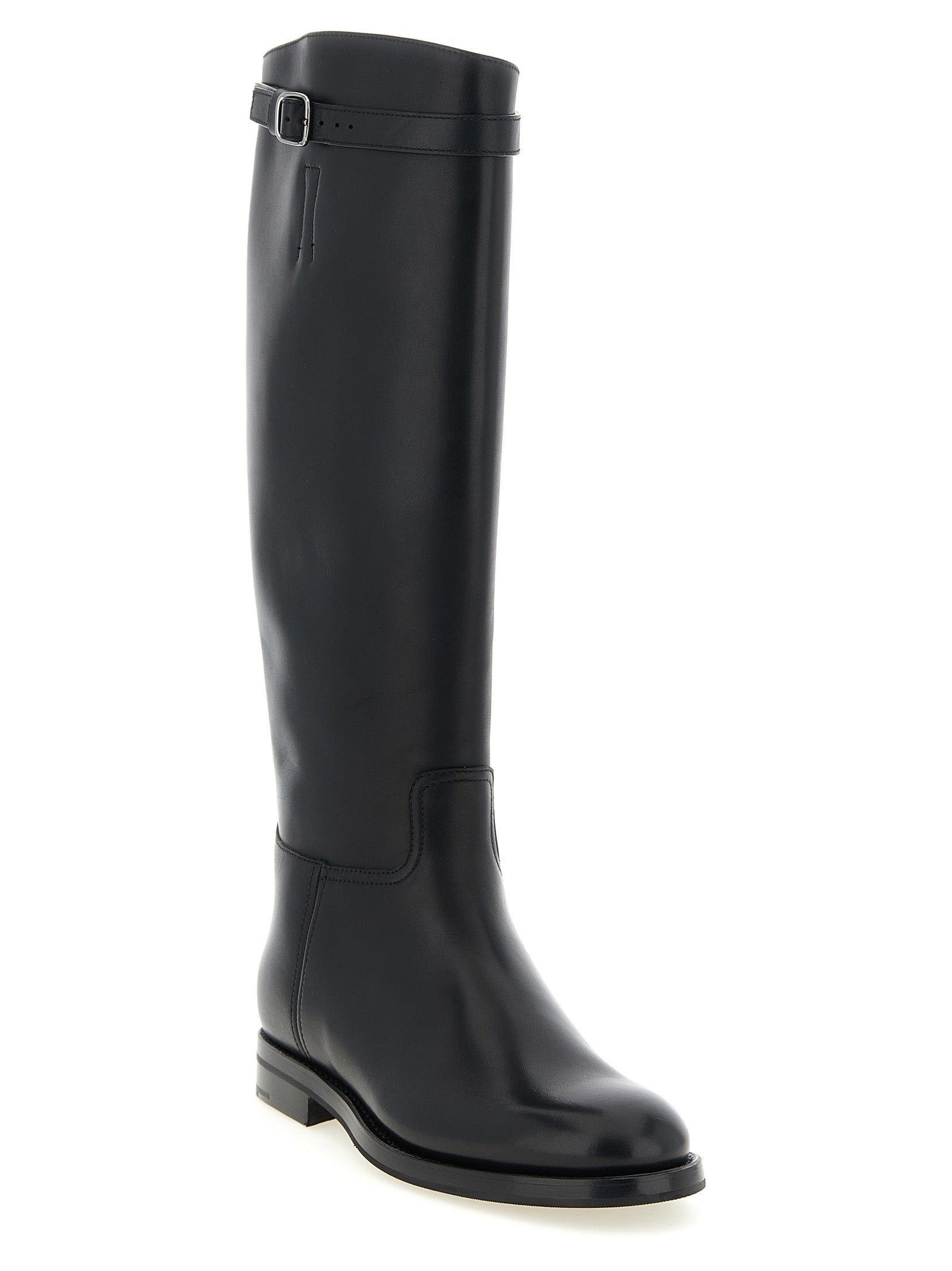 Church's Black Calfskin Over The Knee