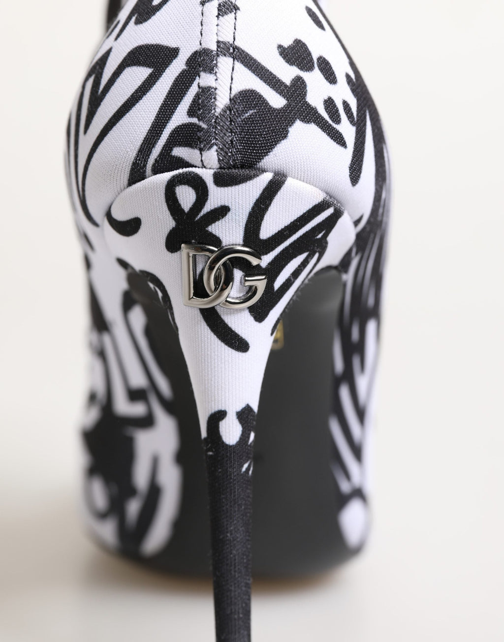 Dolce & Gabbana White Graffiti Stretch Ankle Boots Shoes