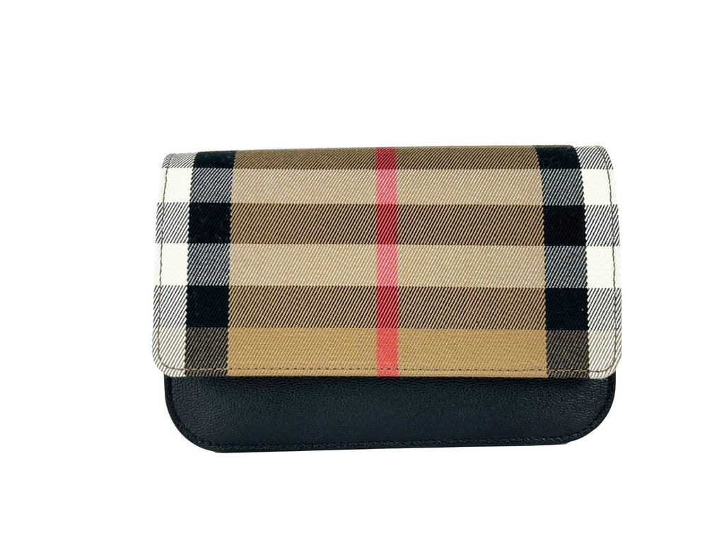 Burberry Small Leather Madison Crossbody Check Bag