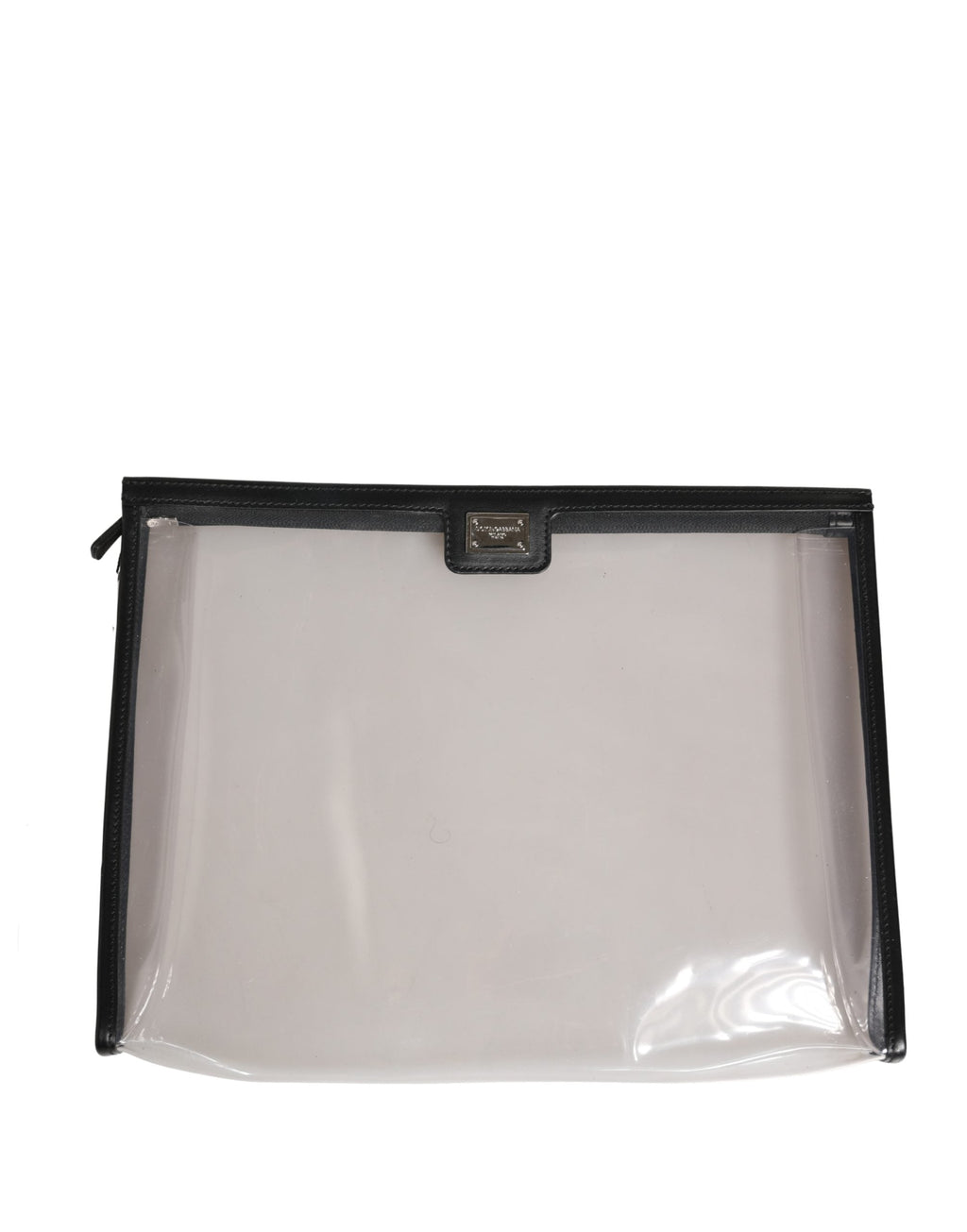 Dolce & Gabbana Transparent PVC Clutch Pouch Purse Branded Logo Plaque Bag