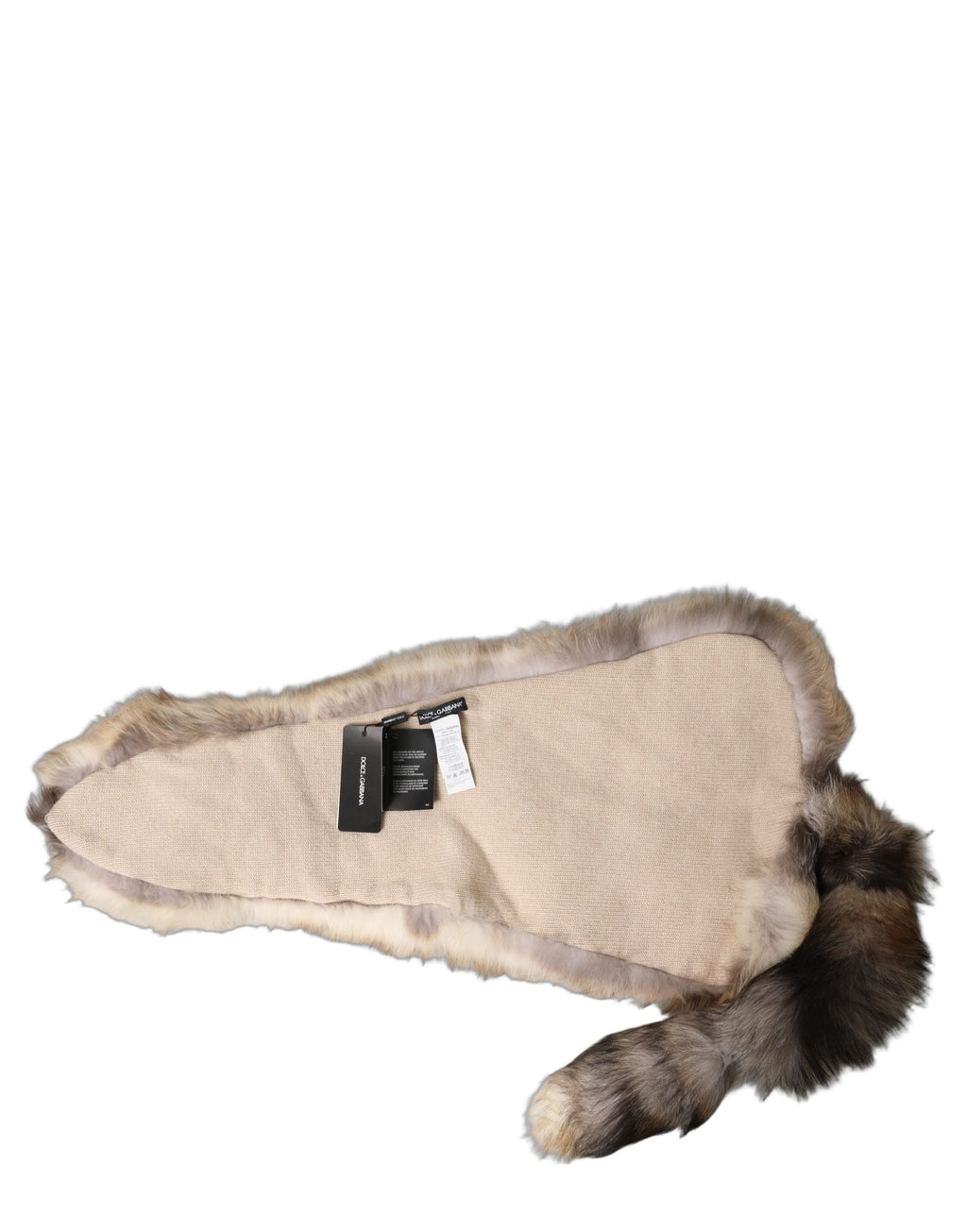 Dolce & Gabbana Brown Frost Fox Fur Neck Warmer Winter Scarf