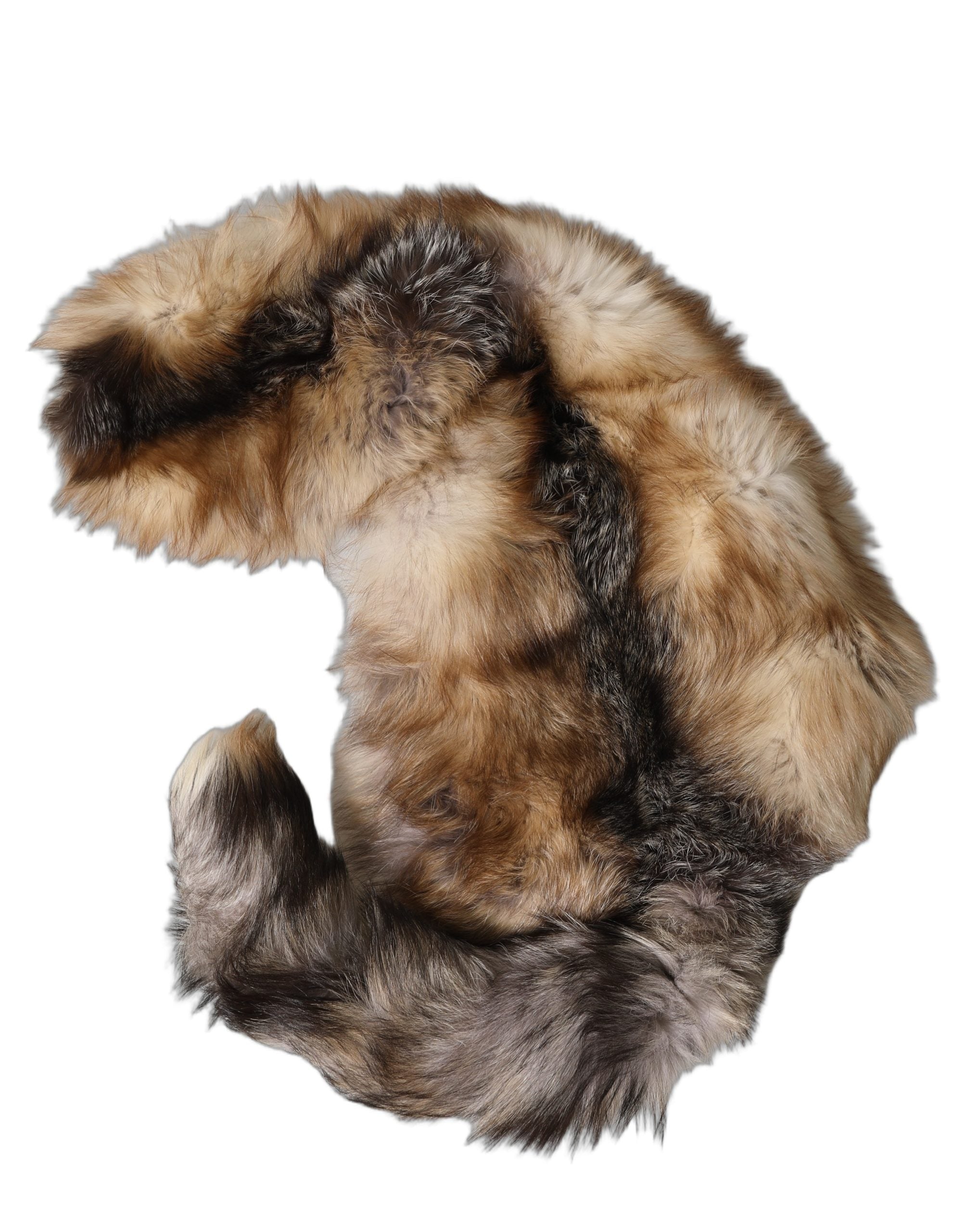 Dolce & Gabbana Brown Frost Fox Fur Neck Warmer Winter Scarf