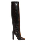 Dolce & Gabbana Brown Exotic Leather Knee High Boots Shoes
