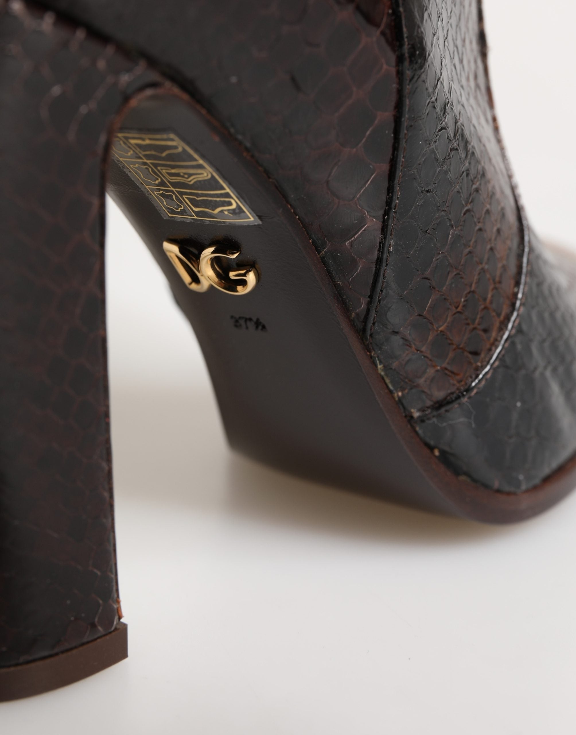 Dolce & Gabbana Brown Exotic Leather Knee High Boots Shoes