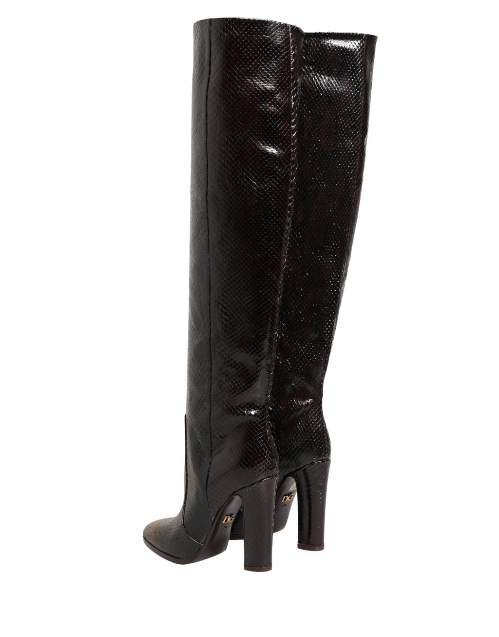 Dolce & Gabbana Brown Exotic Leather Knee High Boots Shoes