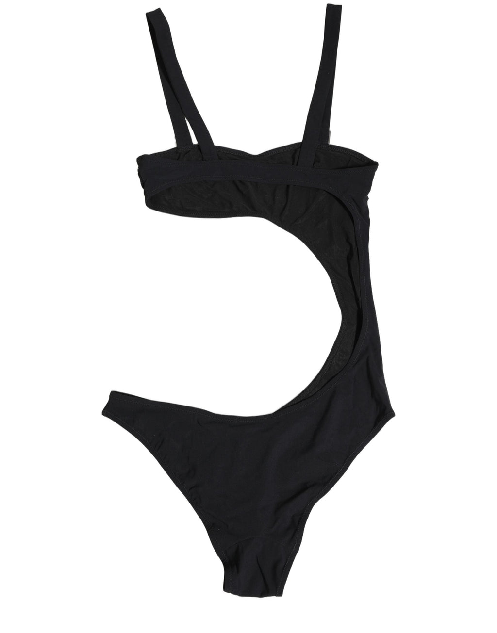 Dolce & Gabbana Black Embellished Cutout Bandeau One Piece Swimwear
