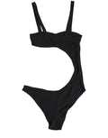 Dolce & Gabbana Black Embellished Cutout Bandeau One Piece Swimwear