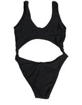 Dolce & Gabbana Black Cutout Logo One Piece Swimsuit Swimwear