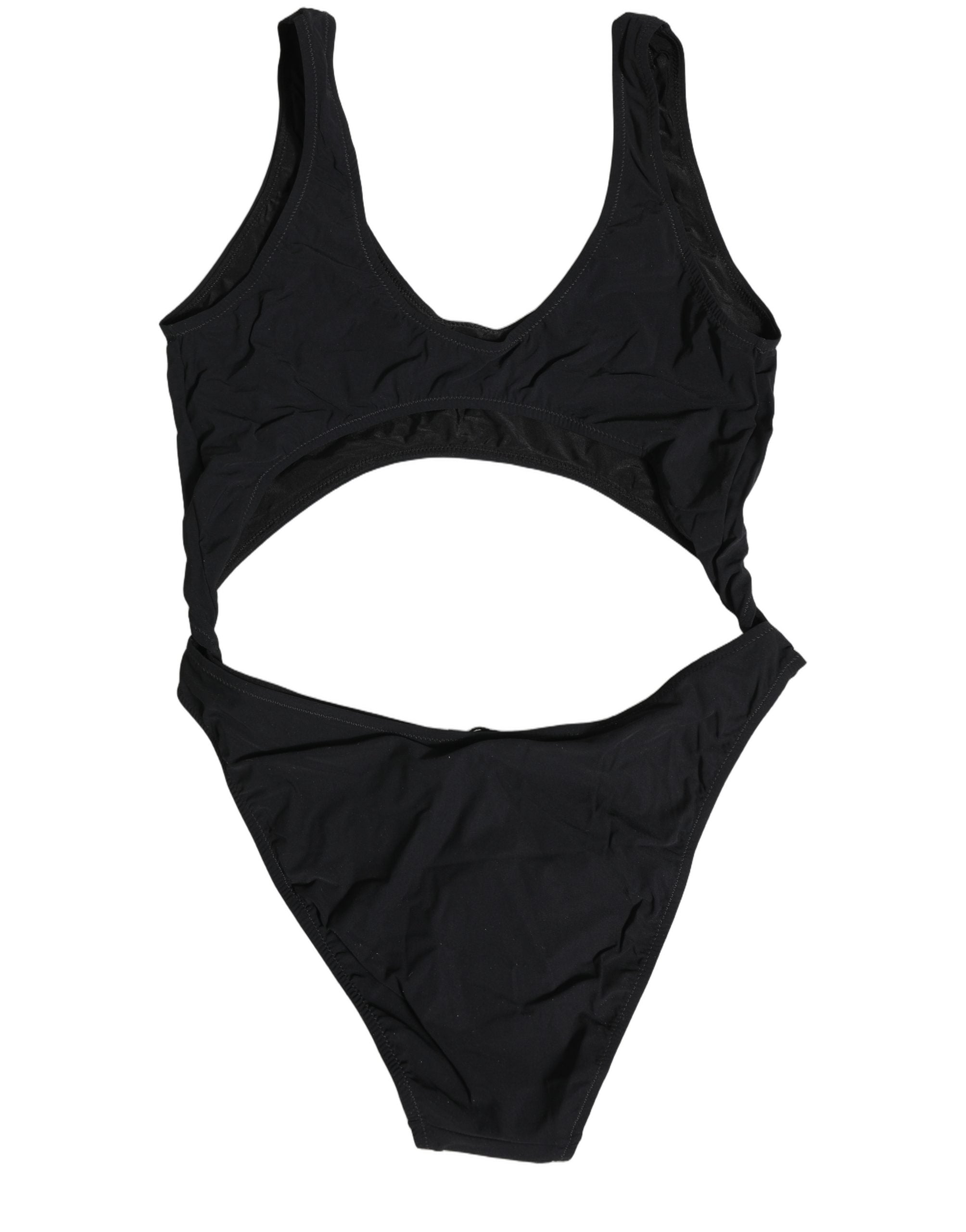 Dolce & Gabbana Black Cutout Logo One Piece Swimsuit Swimwear
