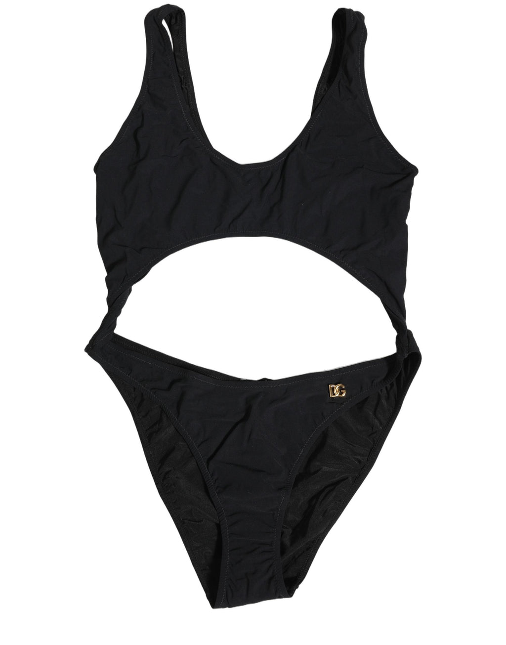 Dolce & Gabbana Black Cutout Logo One Piece Swimsuit Swimwear