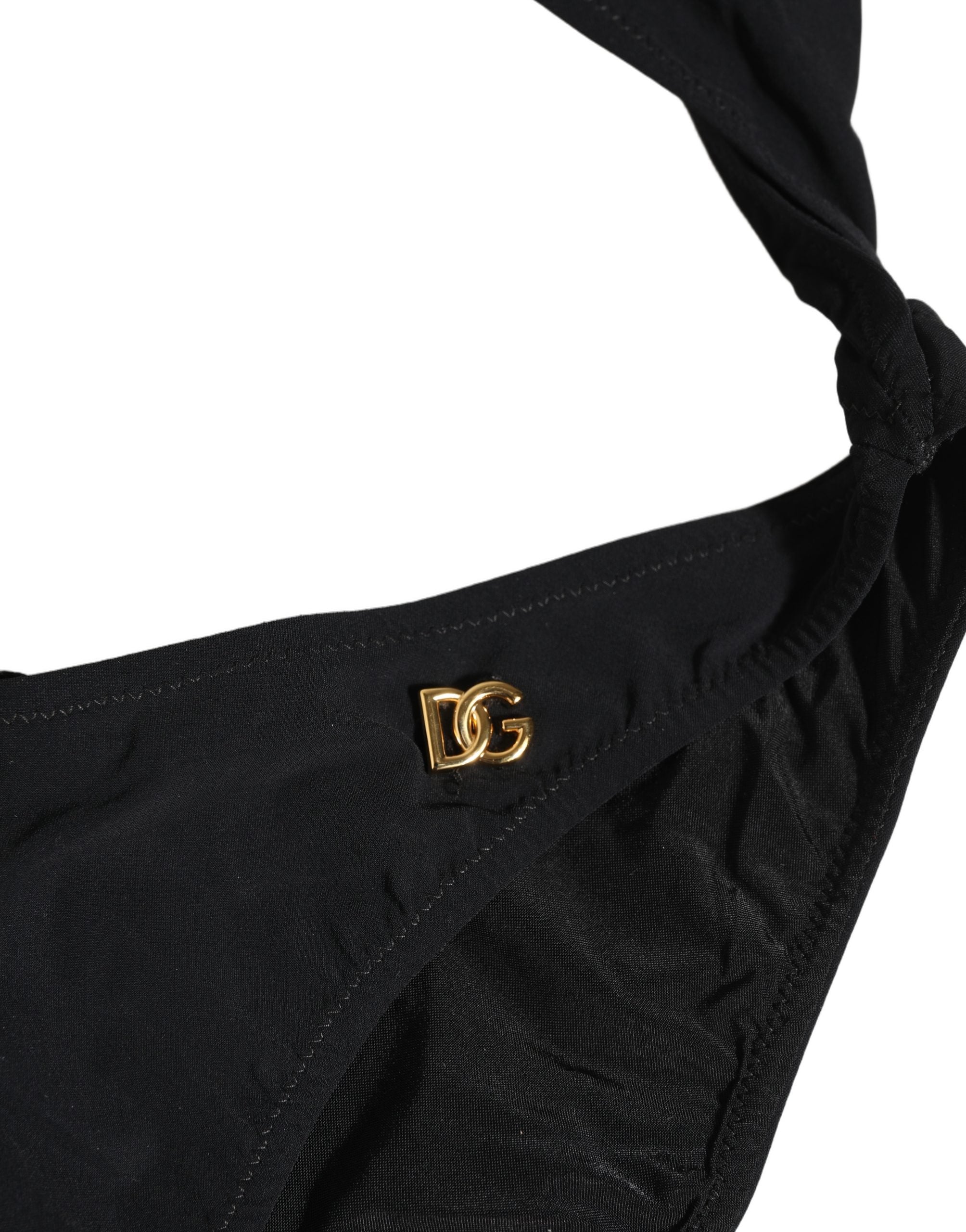 Dolce & Gabbana Black Cutout Logo One Piece Swimsuit Swimwear
