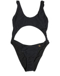 Dolce & Gabbana Black Cutout Logo One Piece Swimsuit Swimwear