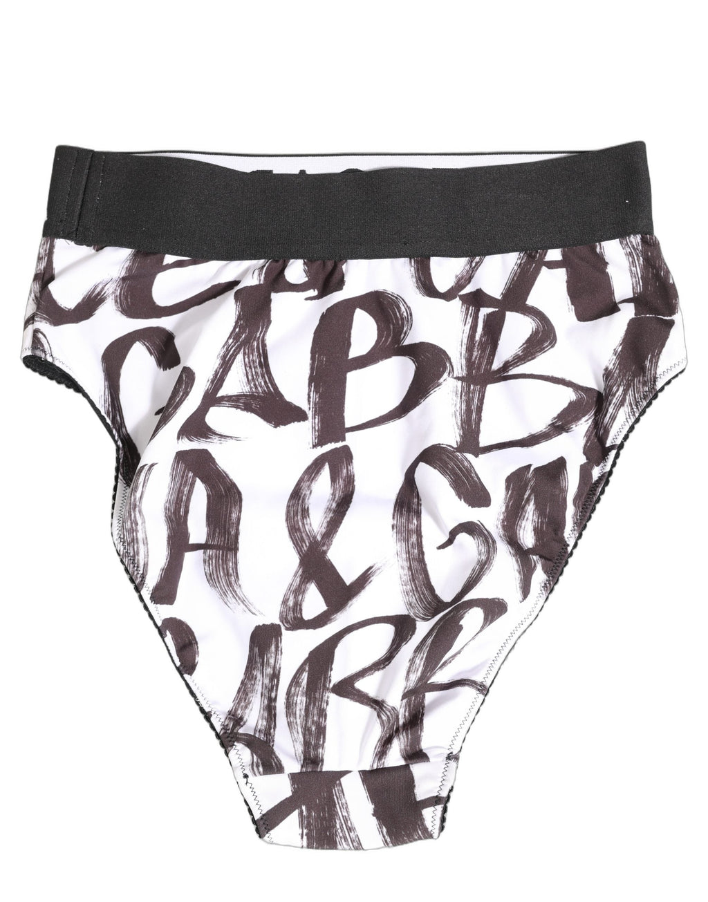 Dolce & Gabbana White Black Graphic Logo High Brief Underwear