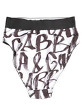 Dolce & Gabbana White Black Graphic Logo High Brief Underwear