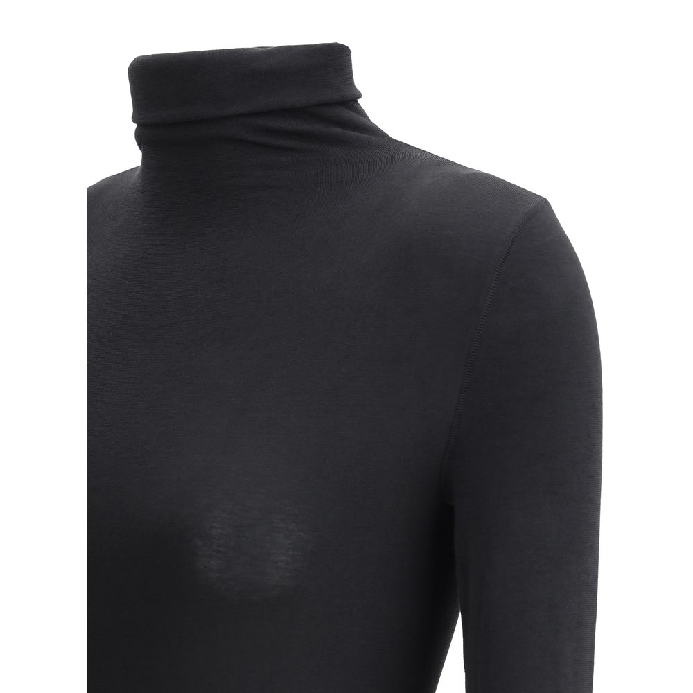 Wolford Black Cotton Bodysuit
