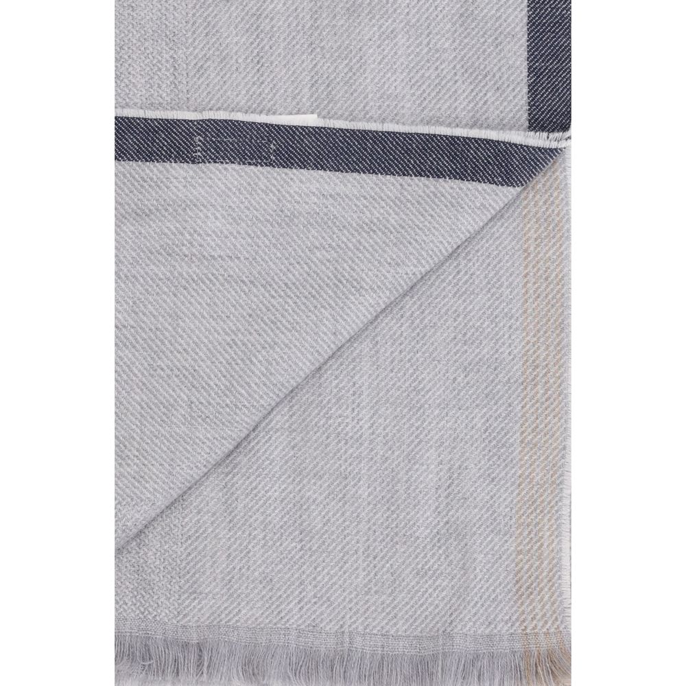 Brunello Cucinelli Gray Cashmere Scarf