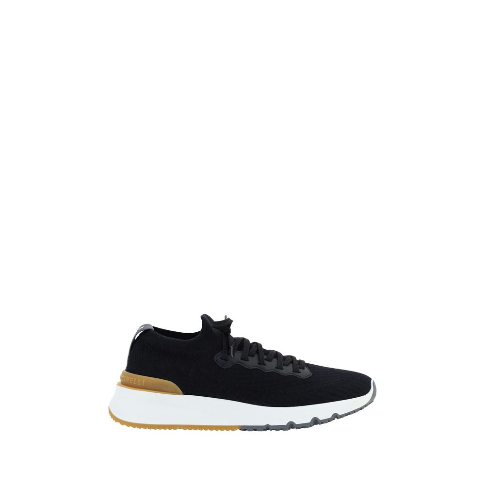 Brunello Cucinelli Black Cotton Athletic Sneakers