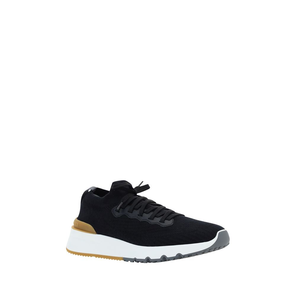 Brunello Cucinelli Black Cotton Athletic Sneakers