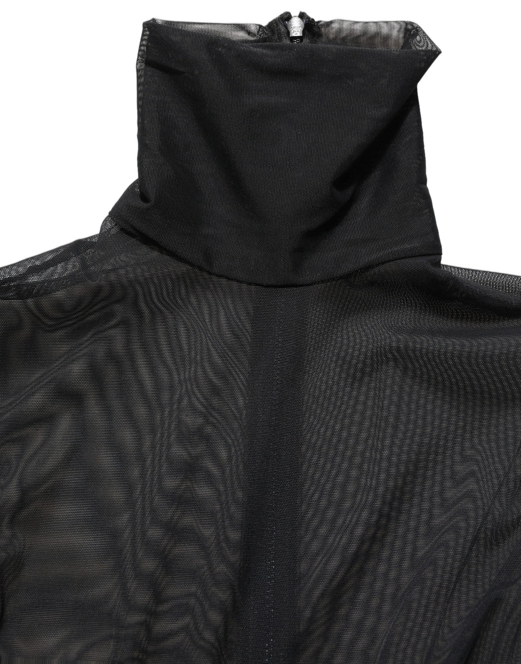 Dolce & Gabbana Black Sheer Mesh Jumpsuit Turtleneck Dress