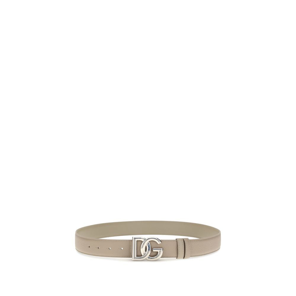Dolce & Gabbana Beige Calf Leather Bos Taurus Regular Belt