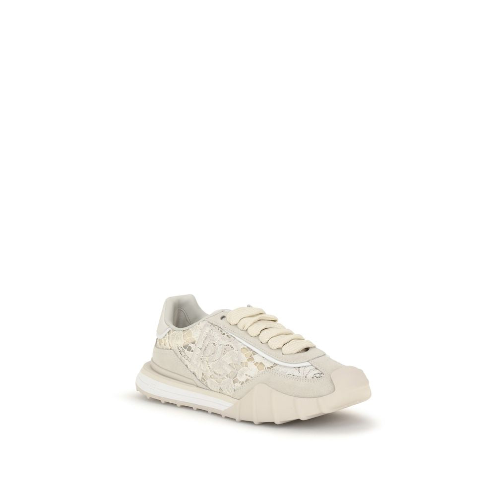Dolce & Gabbana Beige Calf Leather Bos Taurus Sneakers