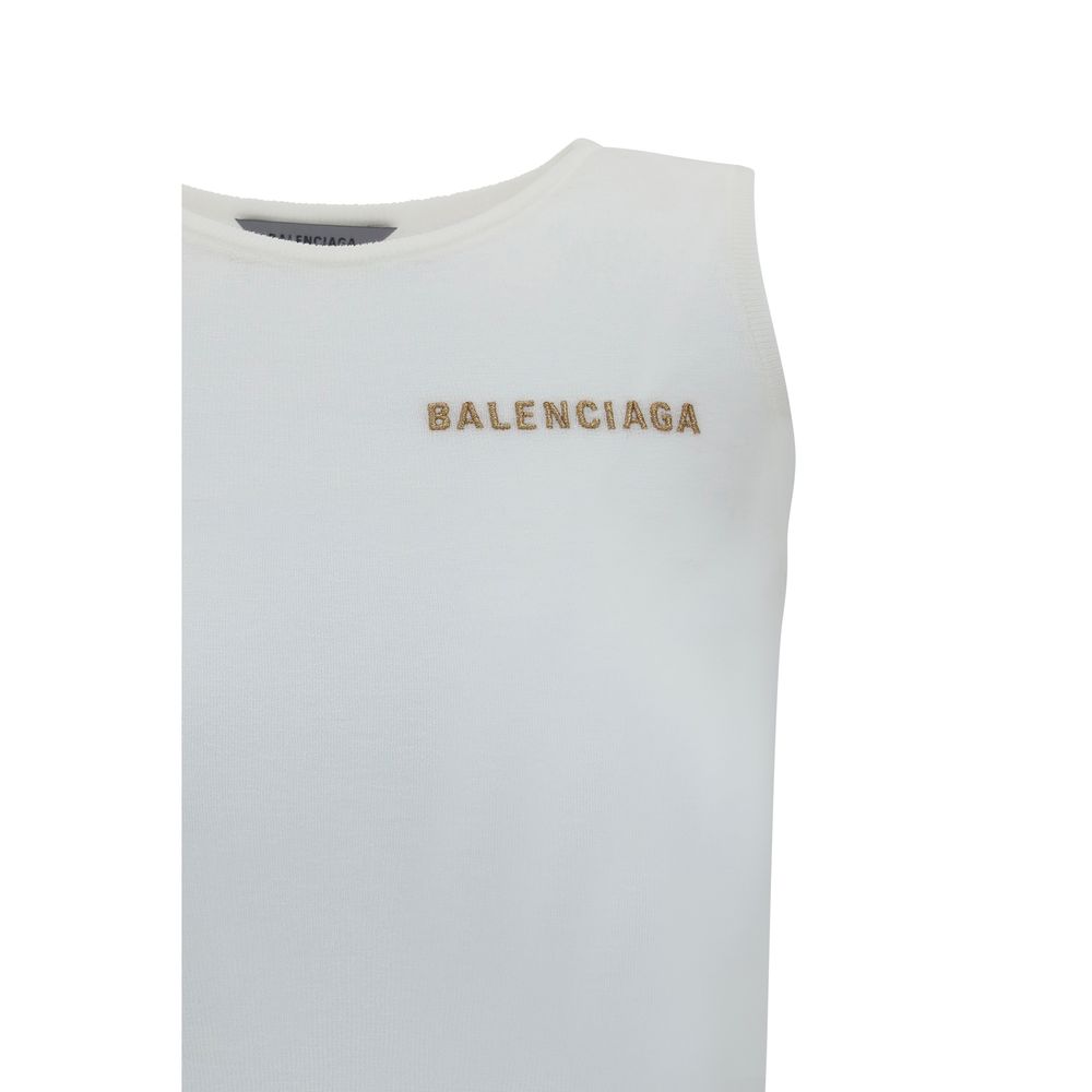 Balenciaga White Cotton Tank Tops