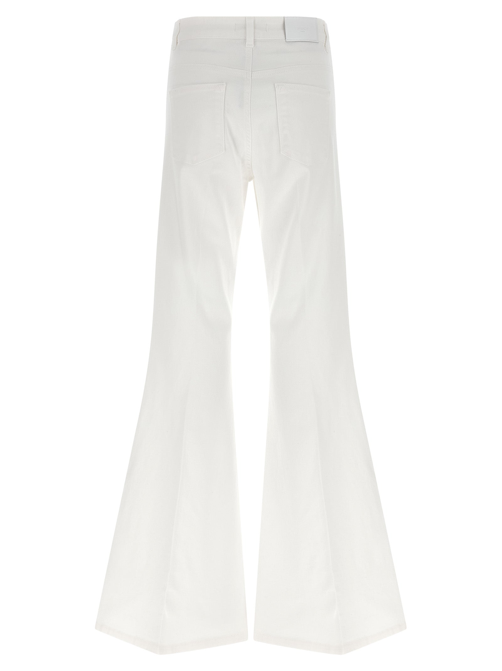 Twinset White Cotton Flared Jeans