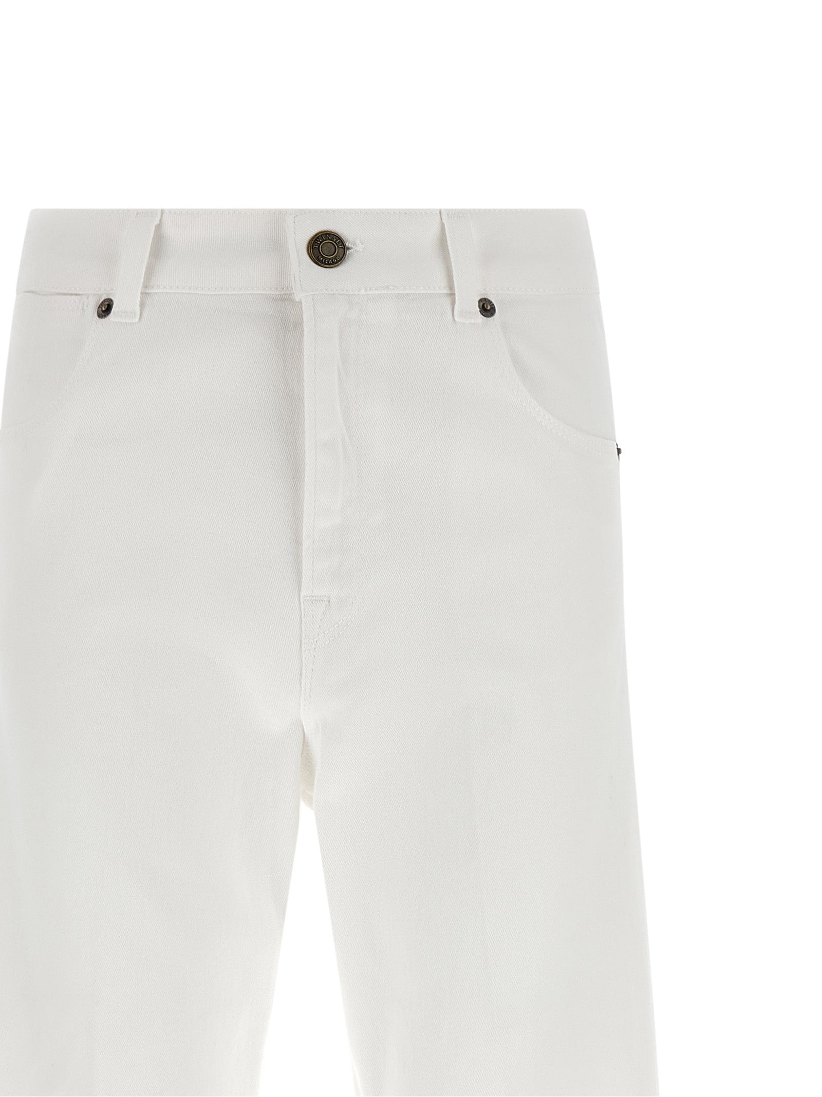 Twinset White Cotton Flared Jeans
