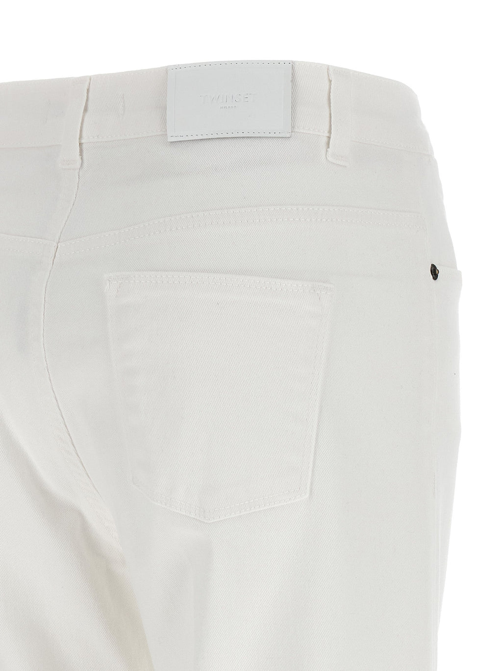 Twinset White Cotton Flared Jeans