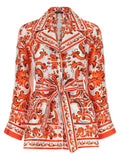 Dolce & Gabbana Orange Silk Blouse