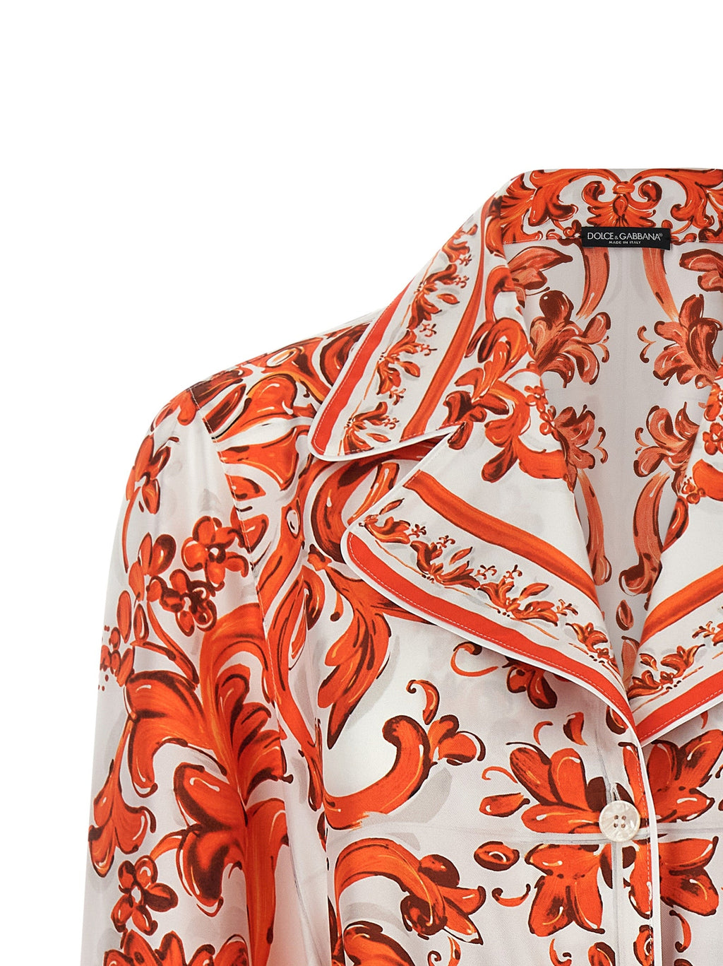 Dolce & Gabbana Orange Silk Blouse