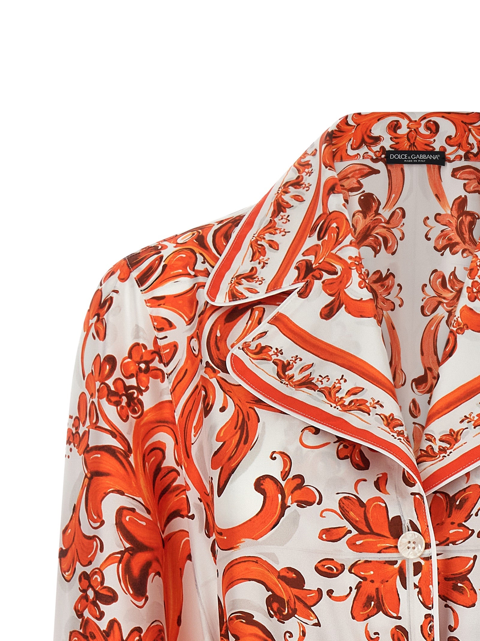 Dolce & Gabbana Orange Silk Blouse