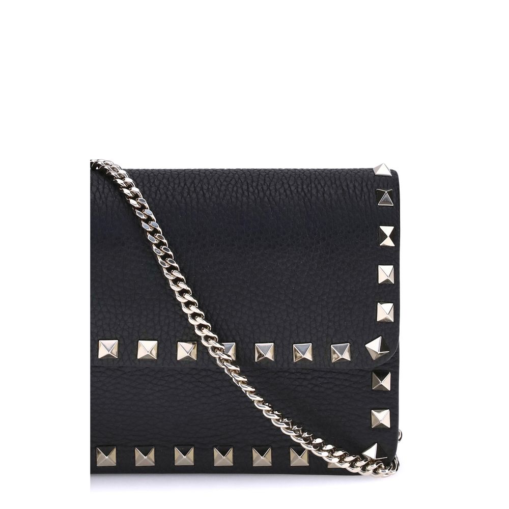 Valentino Garavani Black Calf Leather Bos Taurus Wallet