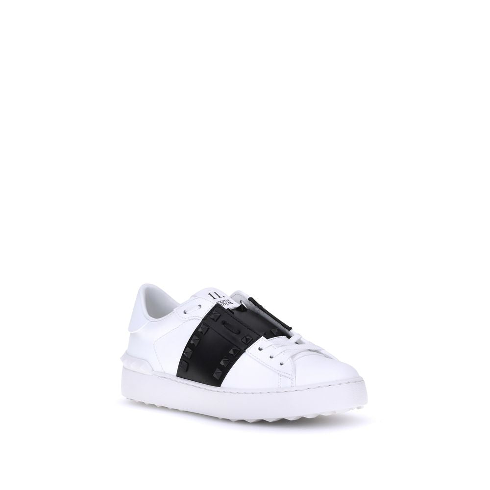 Valentino Garavani White Calf Leather Bos Taurus Low Top Sneakers