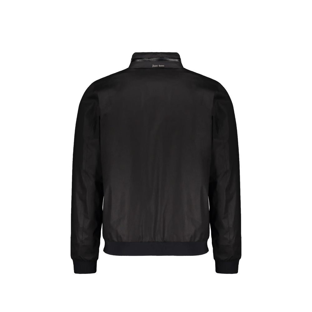 Herno Black Cotton Full-Length Jacket