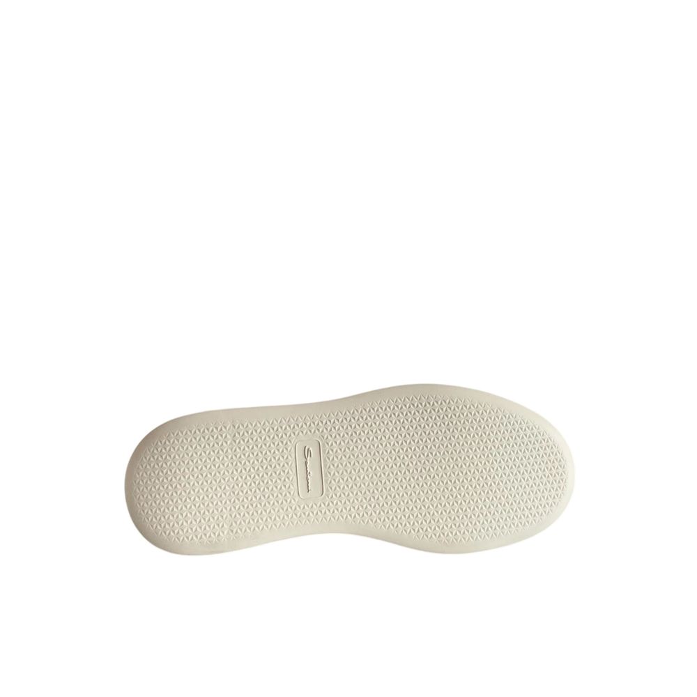 Santoni White Leather Women Sneakers