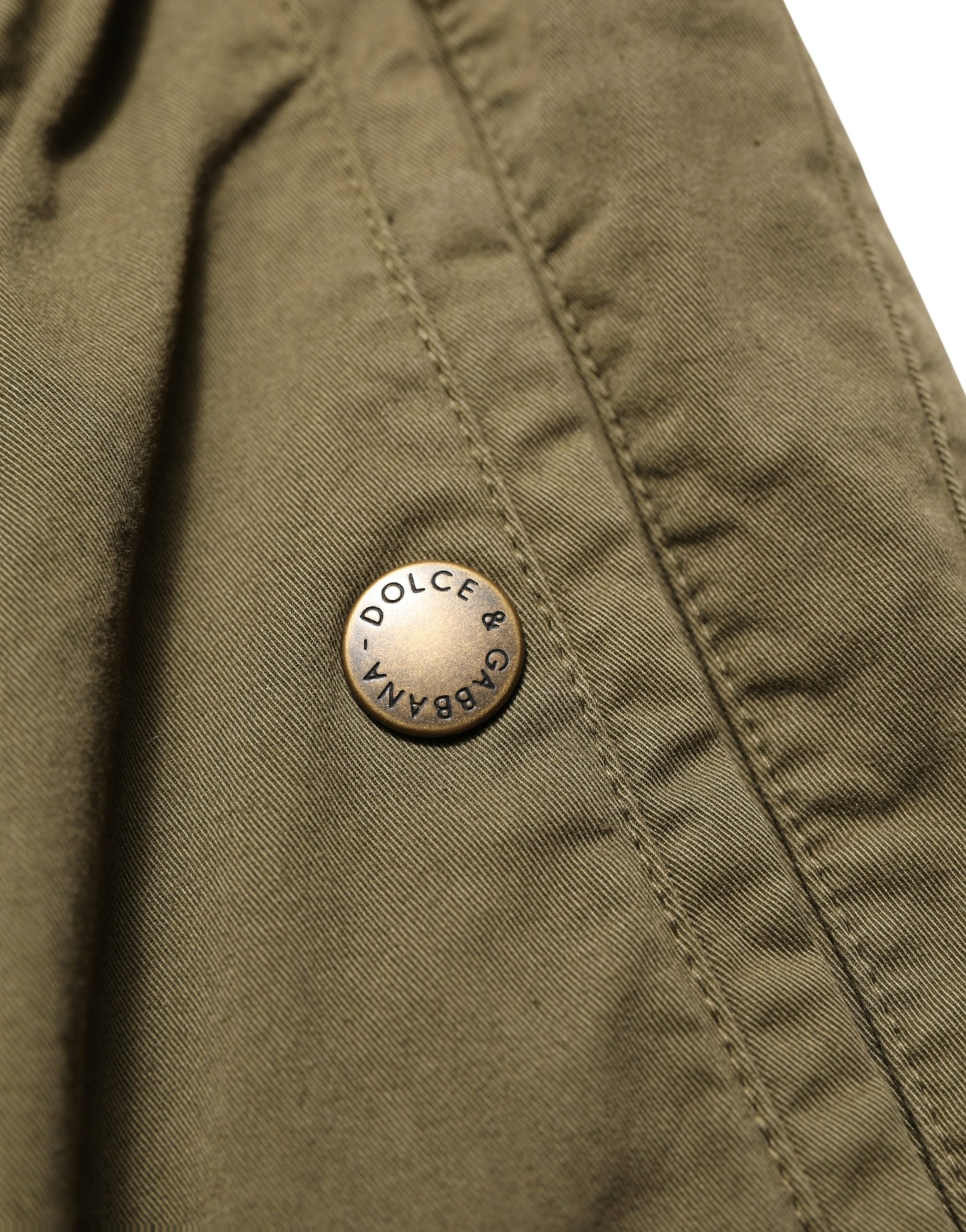 Dolce & Gabbana Olive Green High Waist Cargo Trouser Pants