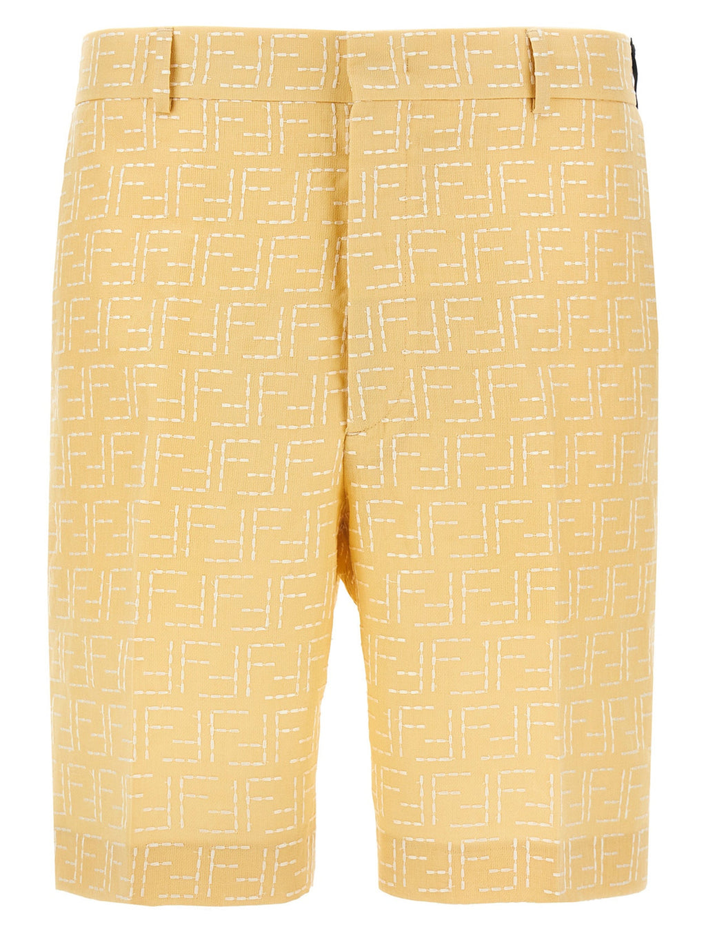 Fendi Bicolor Linen Bermuda Shorts