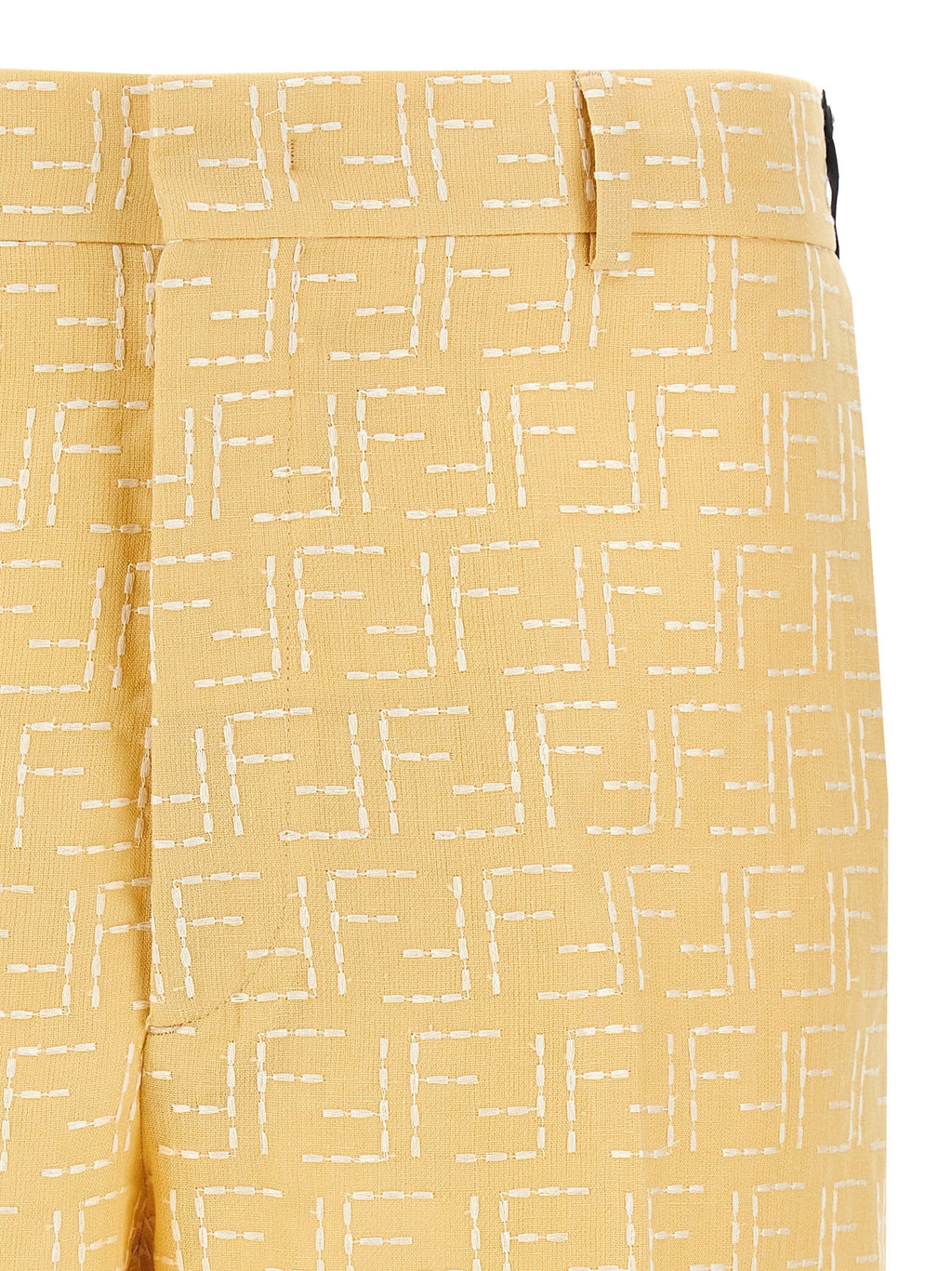 Fendi Bicolor Linen Bermuda Shorts