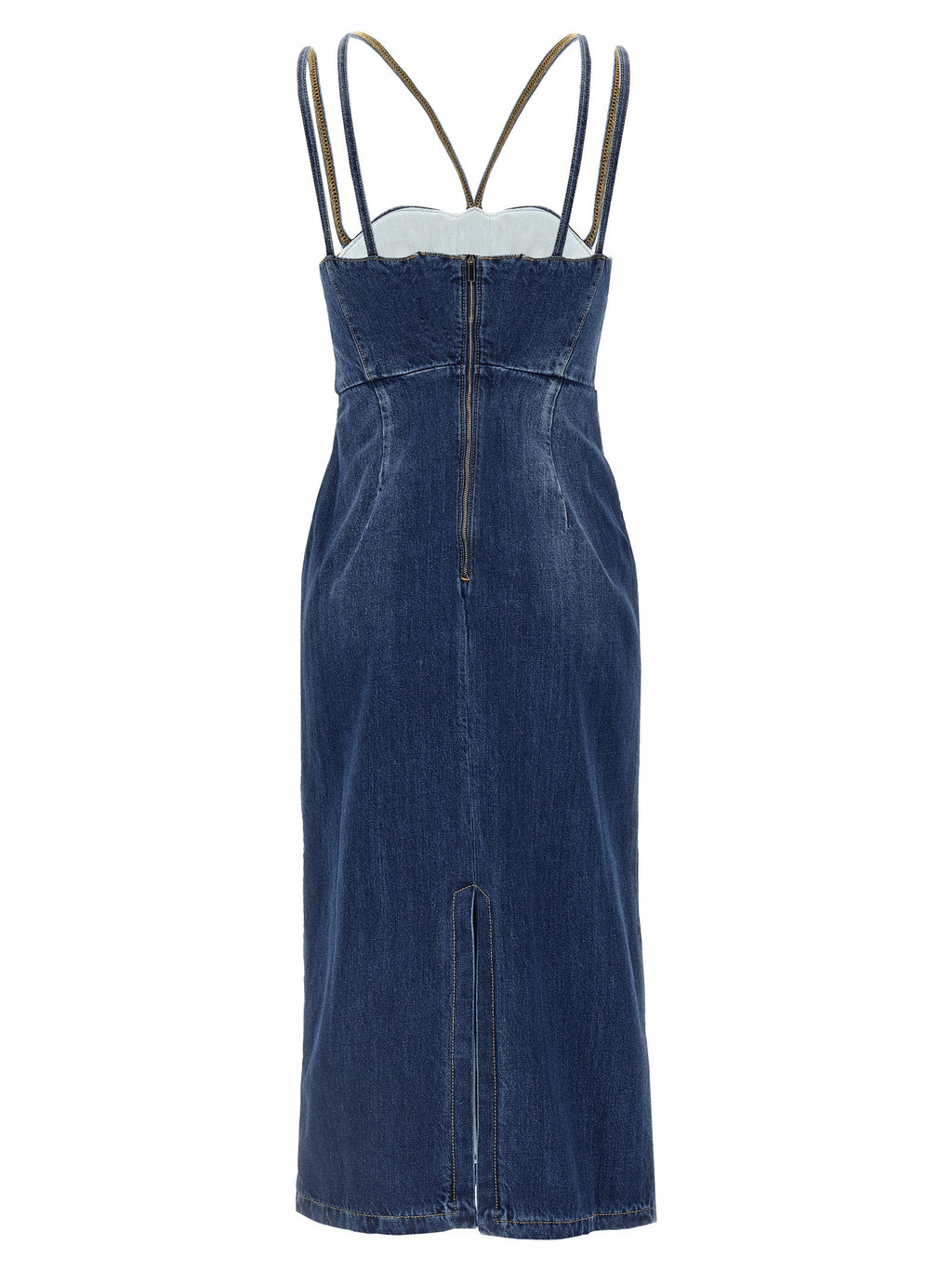 Nensi Dojaka Blue Cotton Midi Dress
