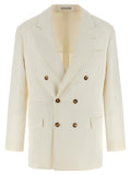 Brunello Cucinelli White Silk Blazer