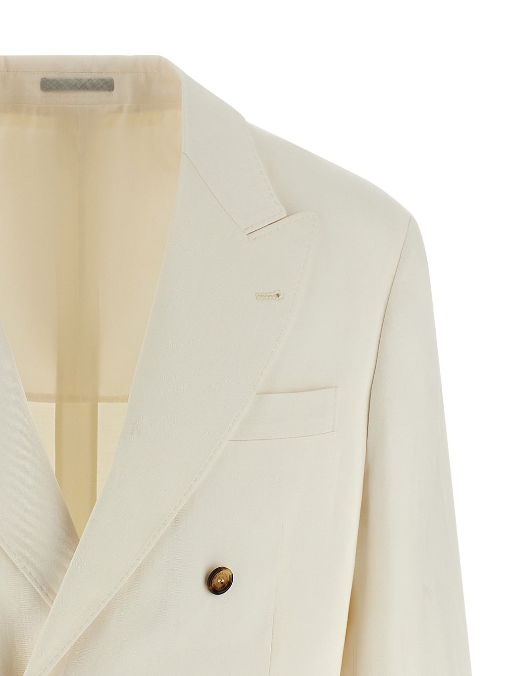 Brunello Cucinelli White Silk Blazer