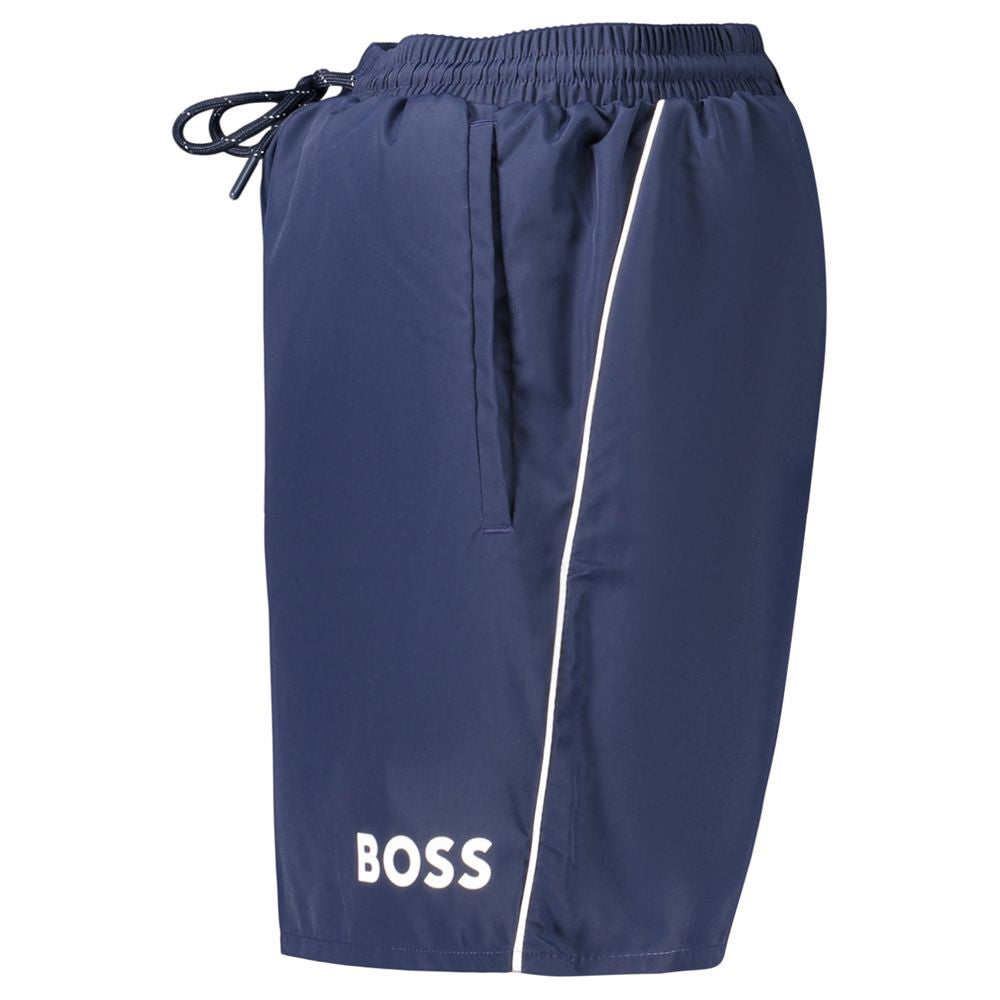 Hugo Boss Blue Polyester Men's Swimwear
