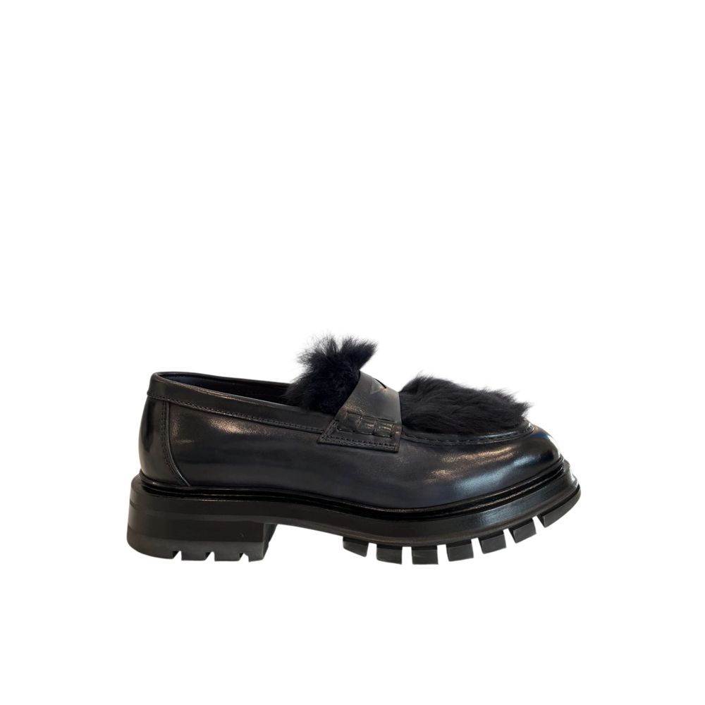 Santoni Blue Leather Men Loafer