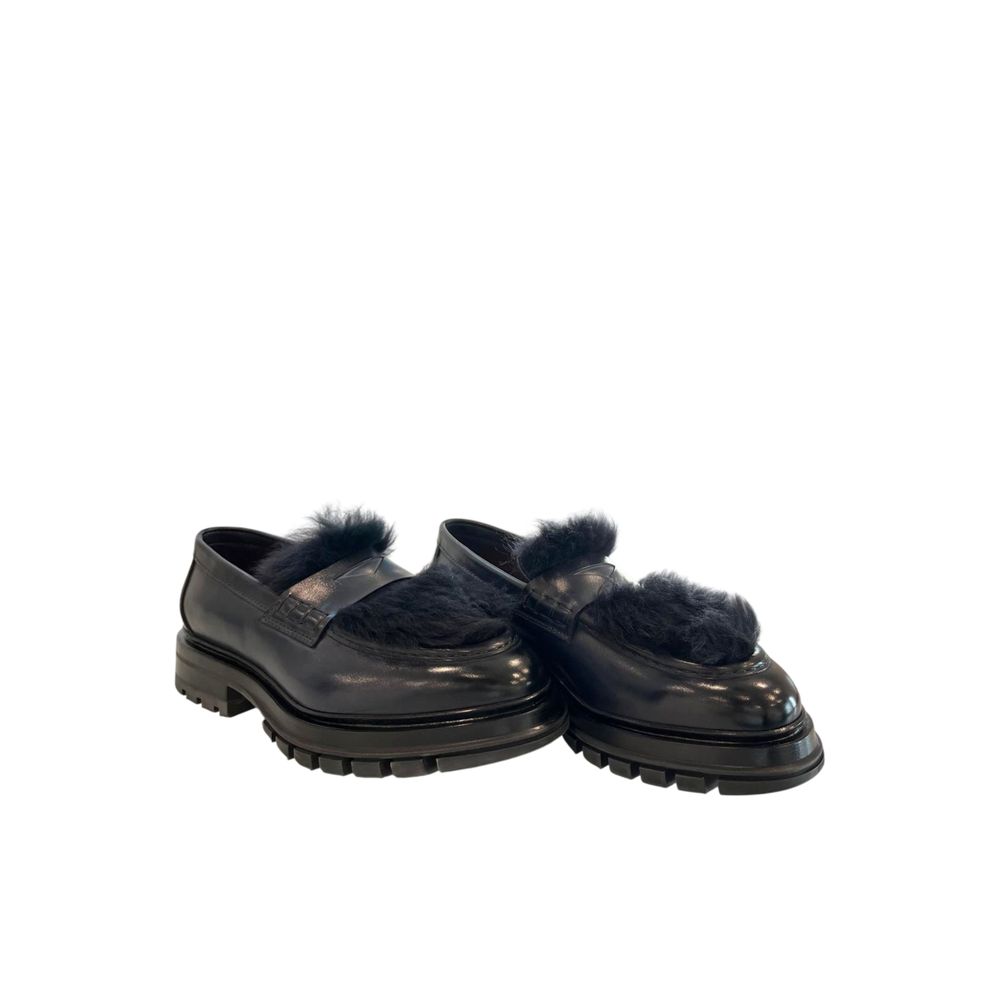 Santoni Blue Leather Men Loafer