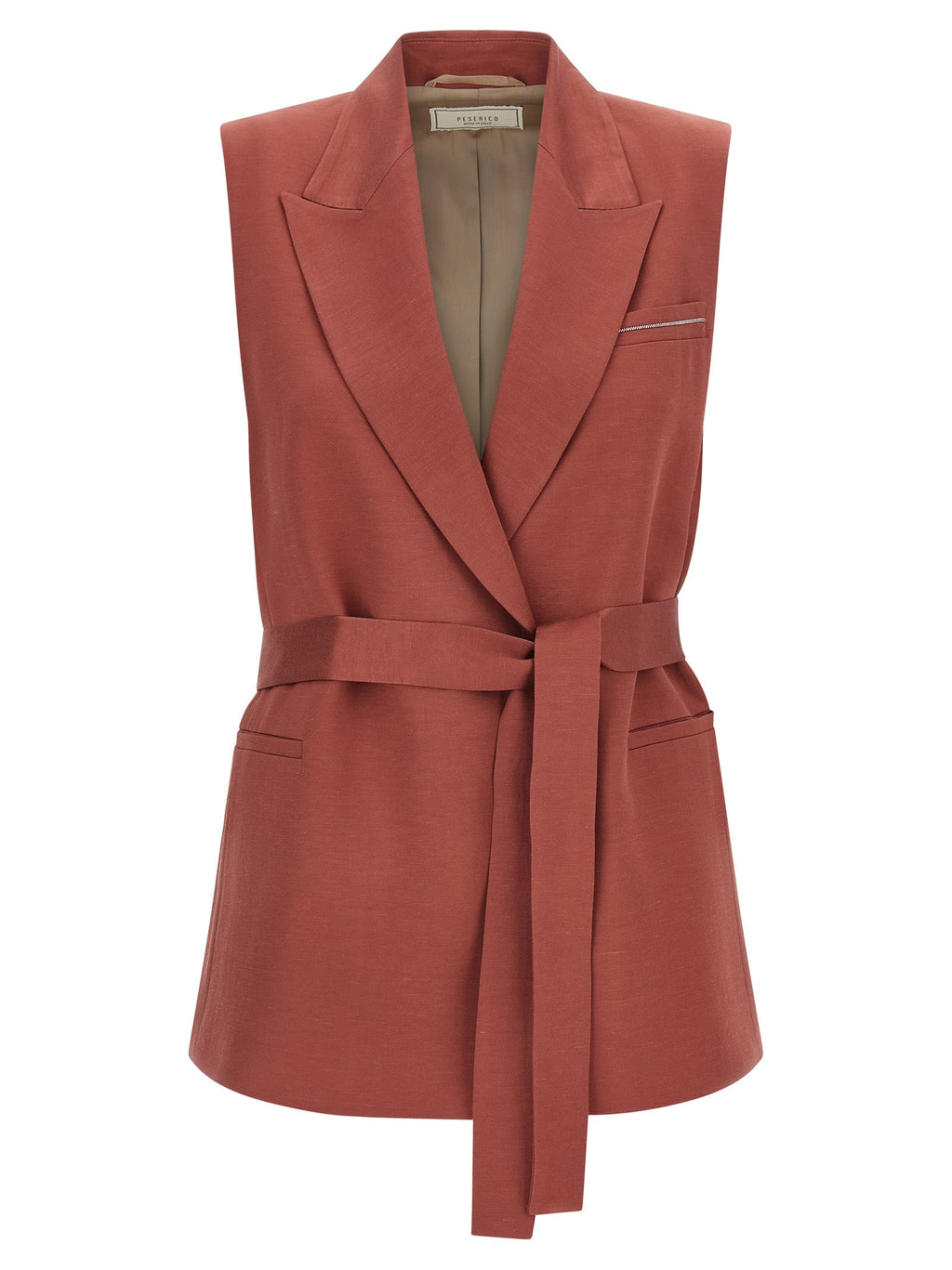 Peserico Multicolor Viscose Sleeveless Jacket Peserico