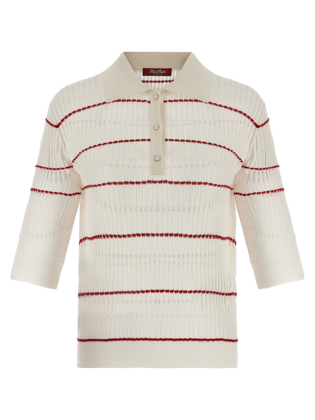 Max Mara White Silk Polo Shirt