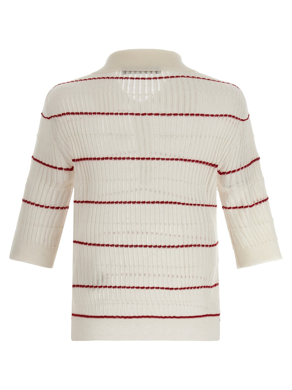 Max Mara White Silk Polo Shirt